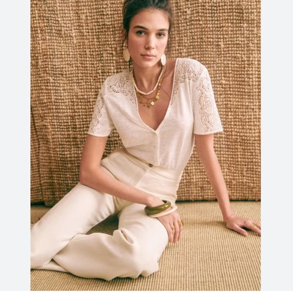 Sezane Tops - Sezane Lana Linen Tee